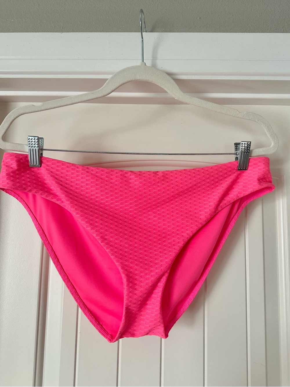 Hot Pink Women's Bikini Bottom - Stretch Textured Swimwear